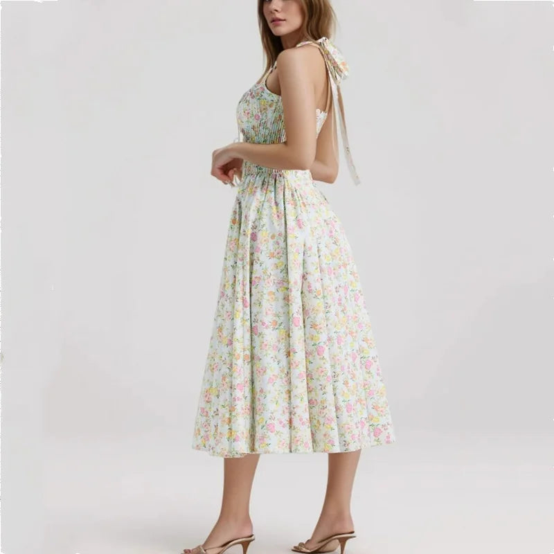 Halter Corset Midi Dress