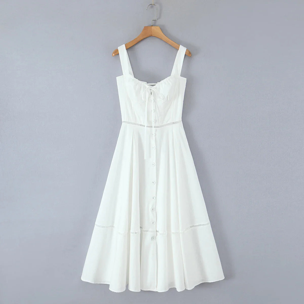 Patchwork Spliced Tie Up Strap Maxi Dress