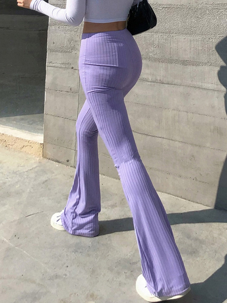 'I Purple U' Aesthetic Flared Bottom Pants