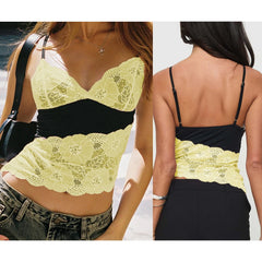 Lace Patchwork Cami Top