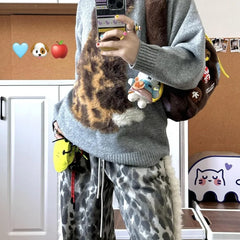 Dog Fuzzy Print Sweatshirt