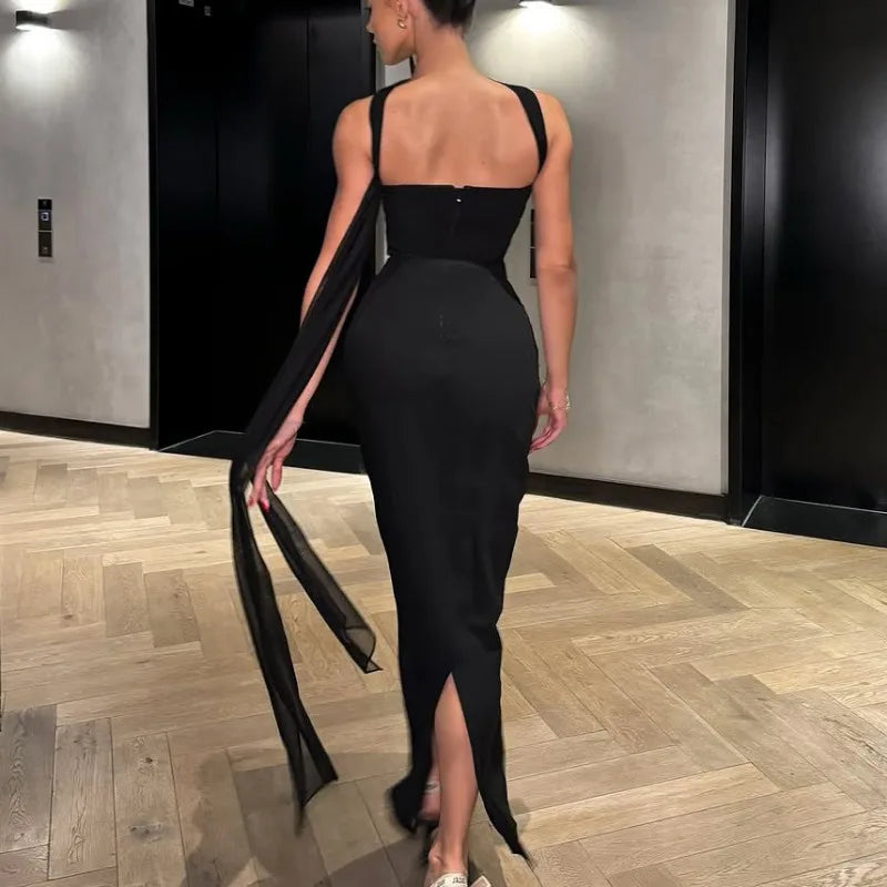 Tube Bodycon Long Scarf Long Dress