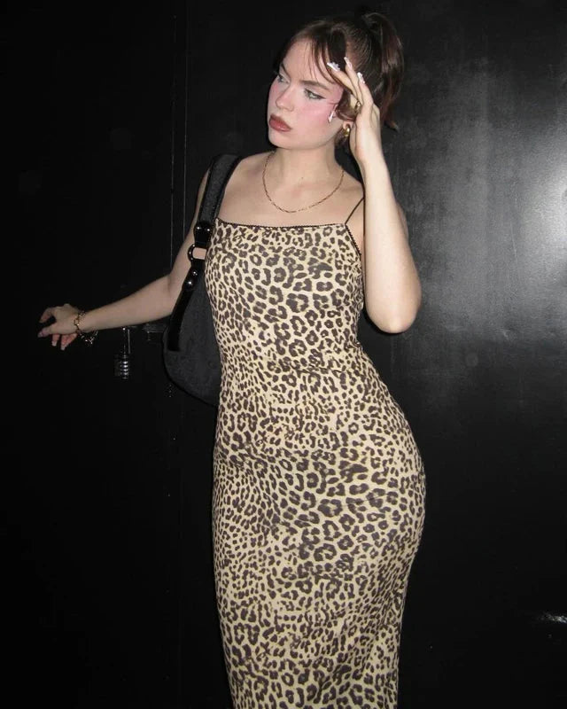 Gisella Leopard Pint Maxi Dress