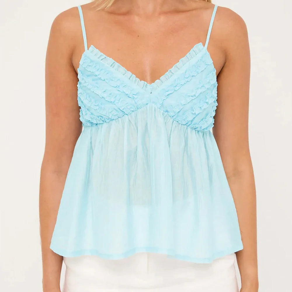 Ruffles Cami Mesh Top