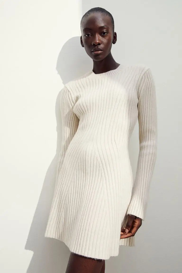 Urban Muse Ribbed Chic Ensemble Dress