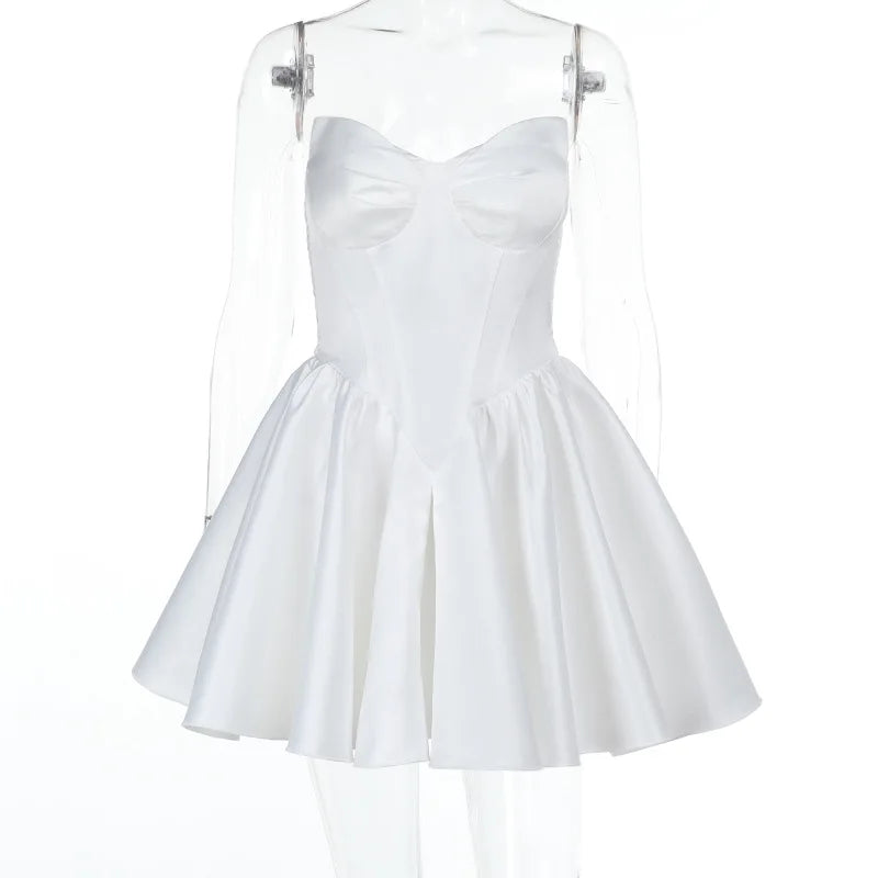 Sweetheart Strapless Flare Mini Dress