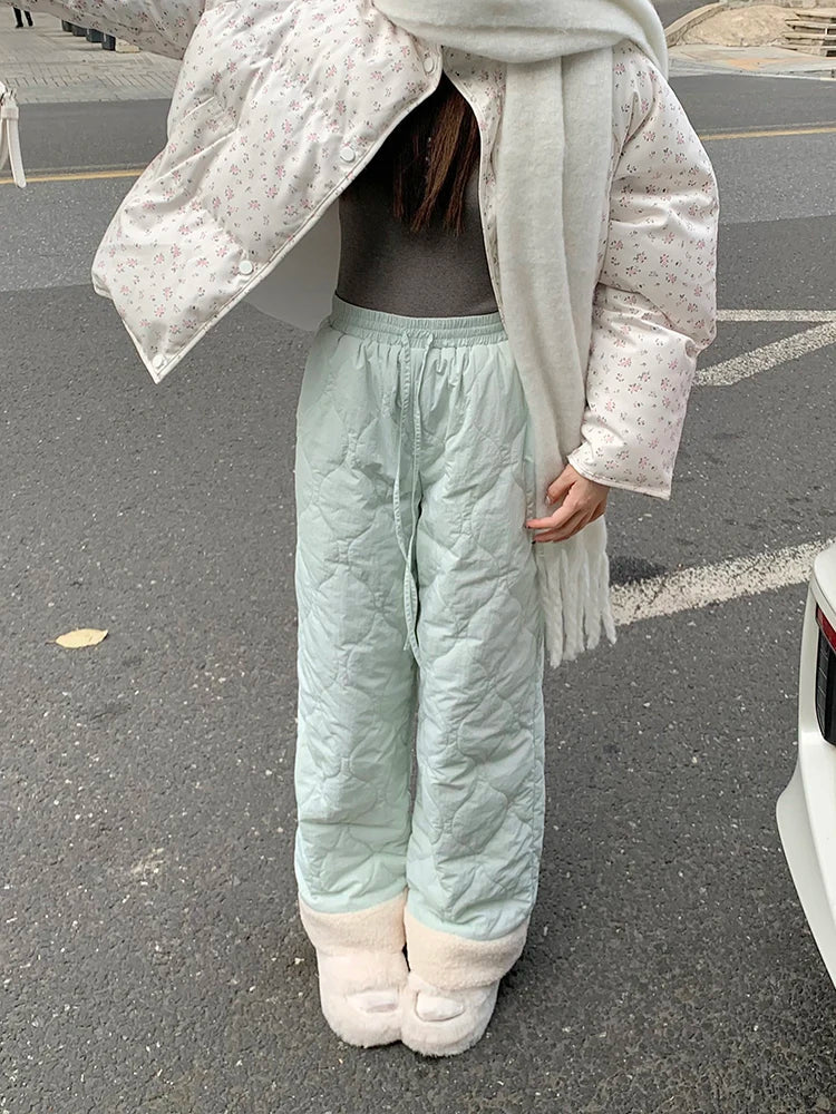 Puffer Thick Fleece Warm Pants