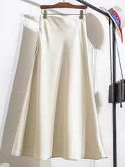 Satin Fishtail Midi Skirt