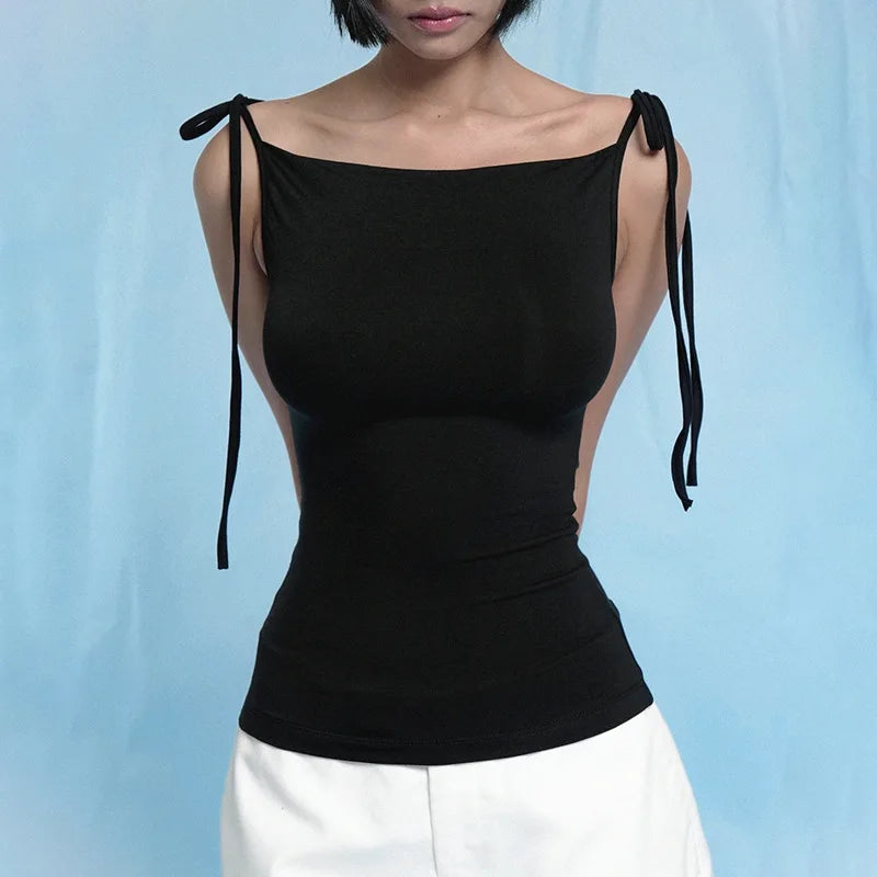 Tie Up String Cami Top