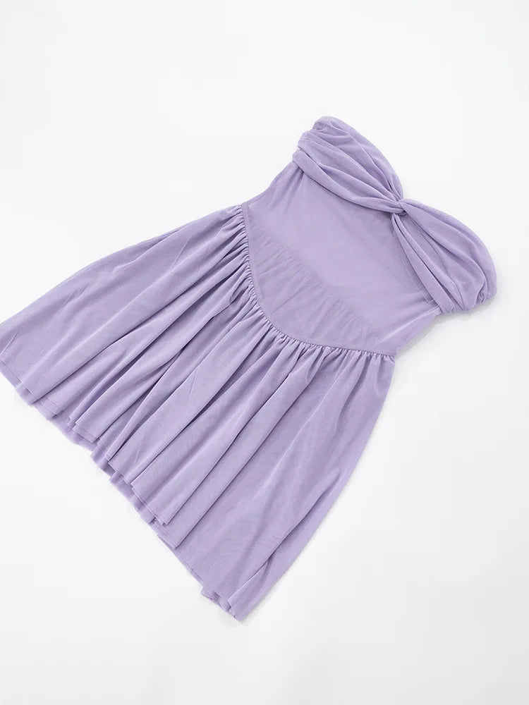 Mesh Strapless Scarf Mini Dress