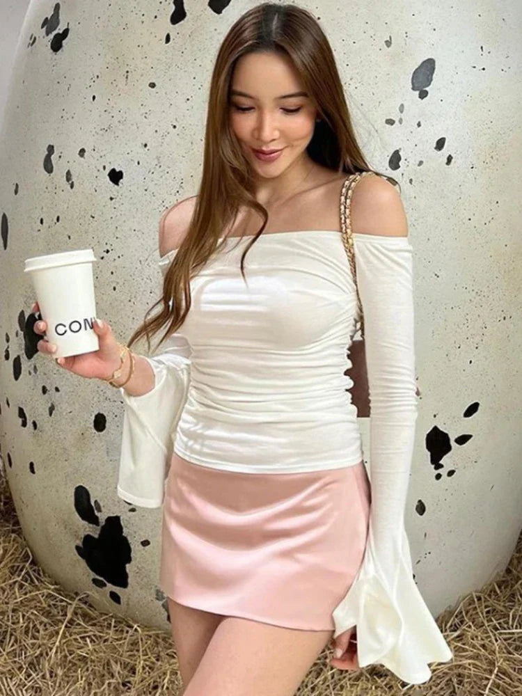 Creamy Canvas Slash Neck Top