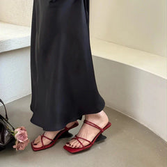 Dove Open Toe Thick Heels