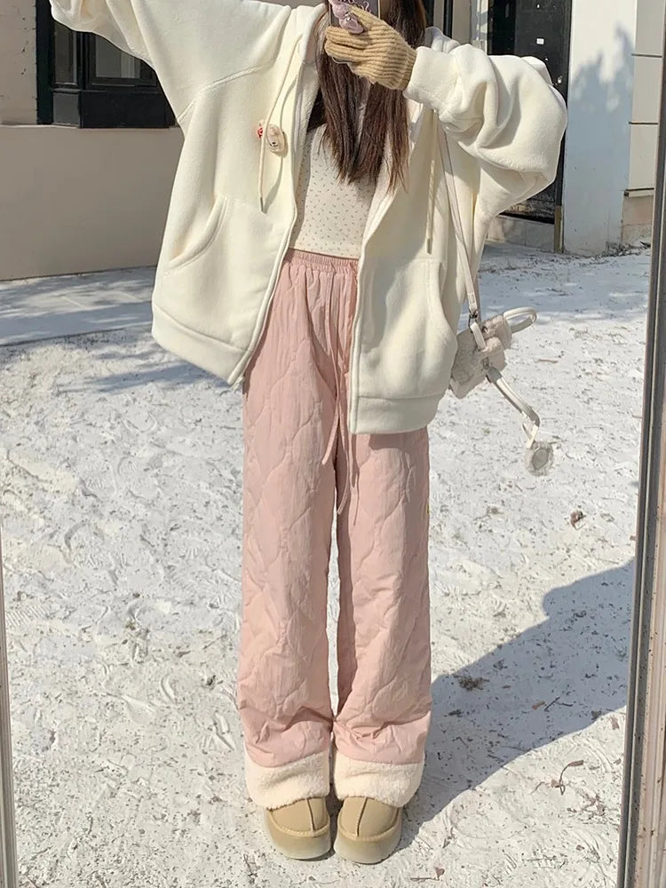 Puffer Thick Fleece Warm Pants