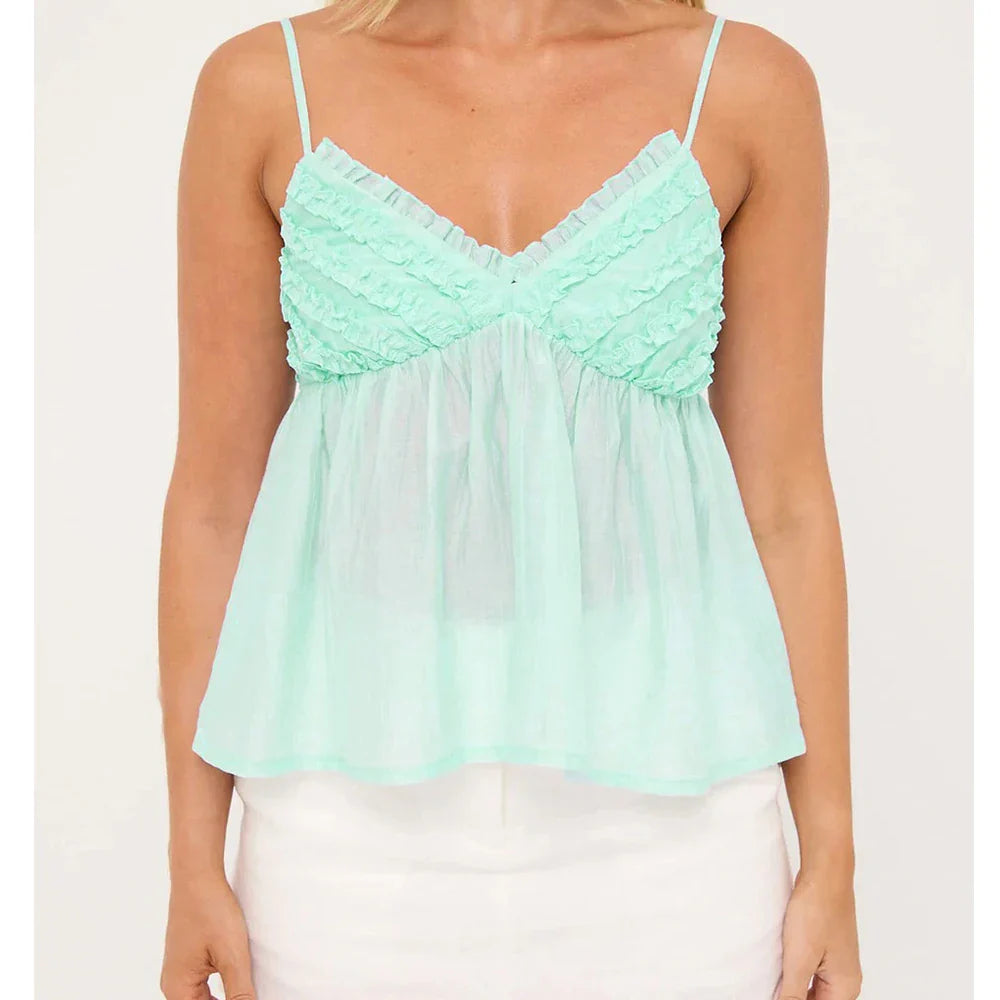 Ruffles Cami Mesh Top