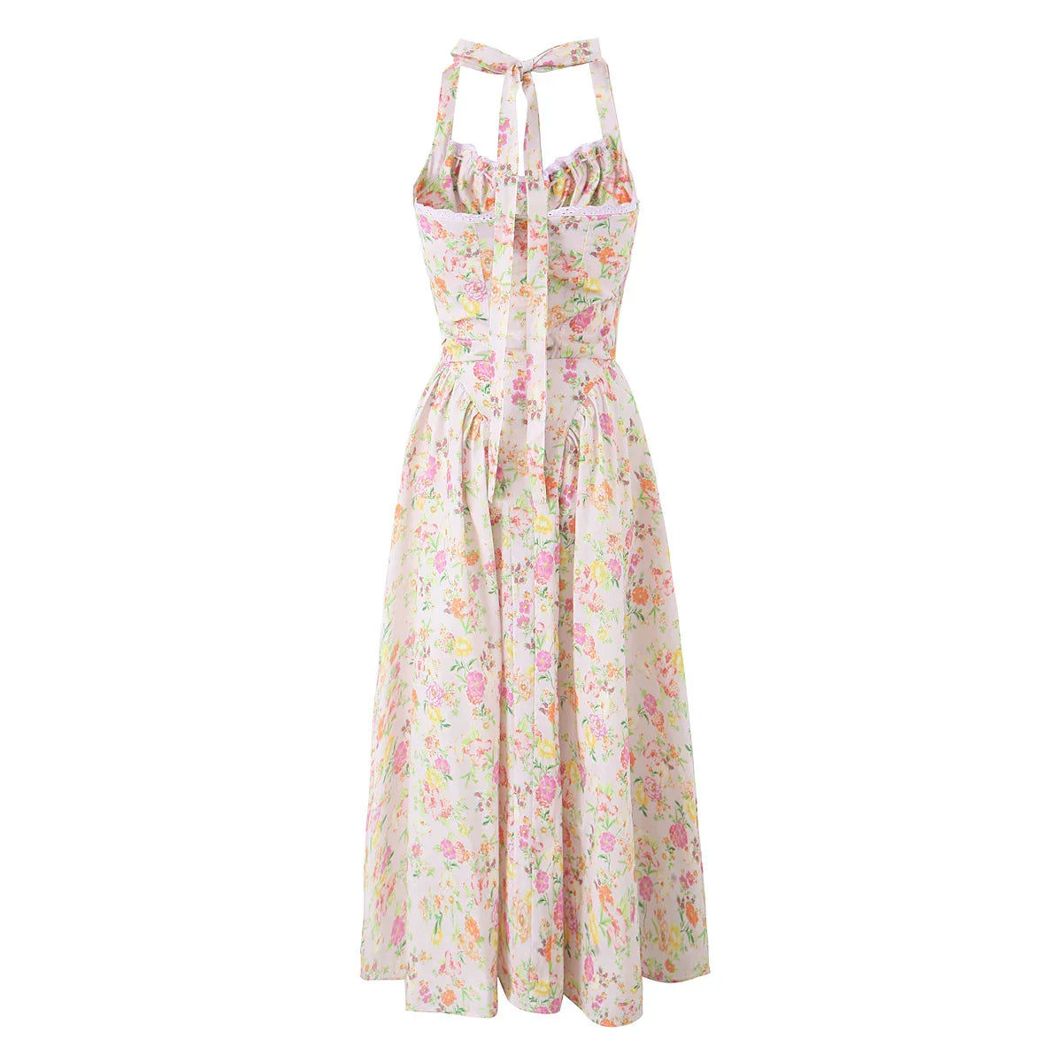 Floral Print Corset Midi Dress