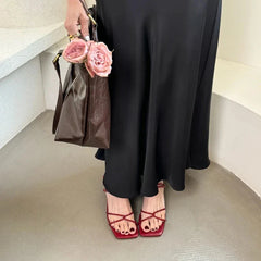 Dove Open Toe Thick Heels