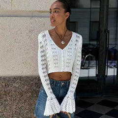 Coasting Through Hollow Out Knitted Cardigan