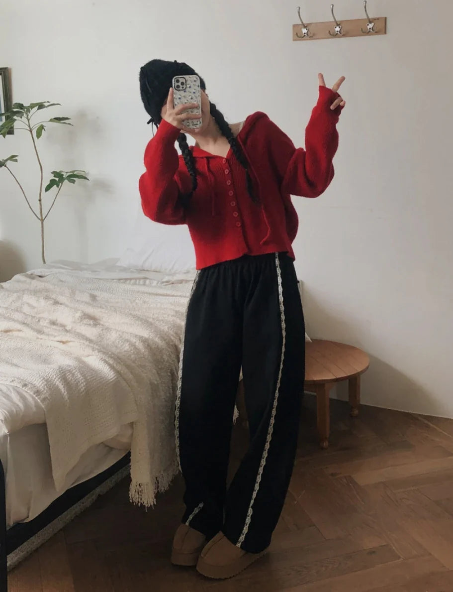 Lace Seam Trim Joggers