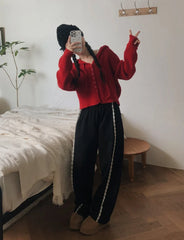 Lace Seam Trim Joggers