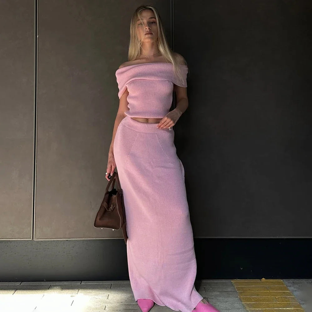 Kindra Knitted Skirt Set