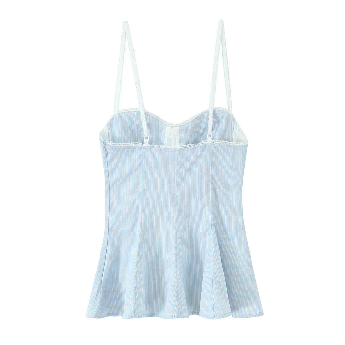Stripe Sleeveless Pleated Top