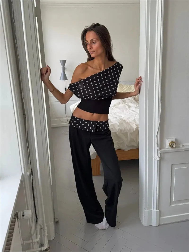 Off Shoulder Polka Dot Top