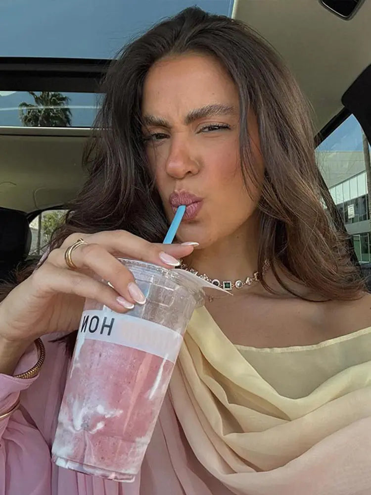 Ombré One Shoulder Long Sleeve Top