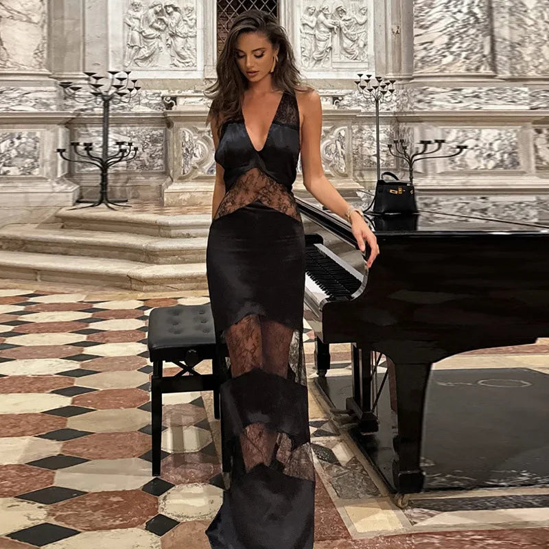 Santana See Through Halter Neck Dress