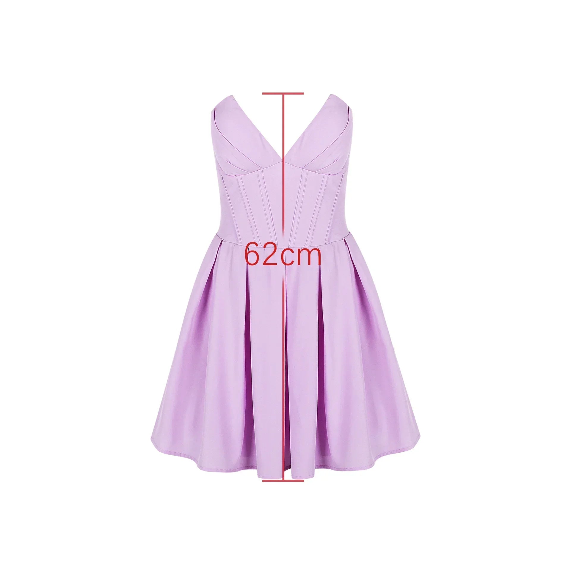 Purple Deep Neck Tube A-line Flare Mini Dress