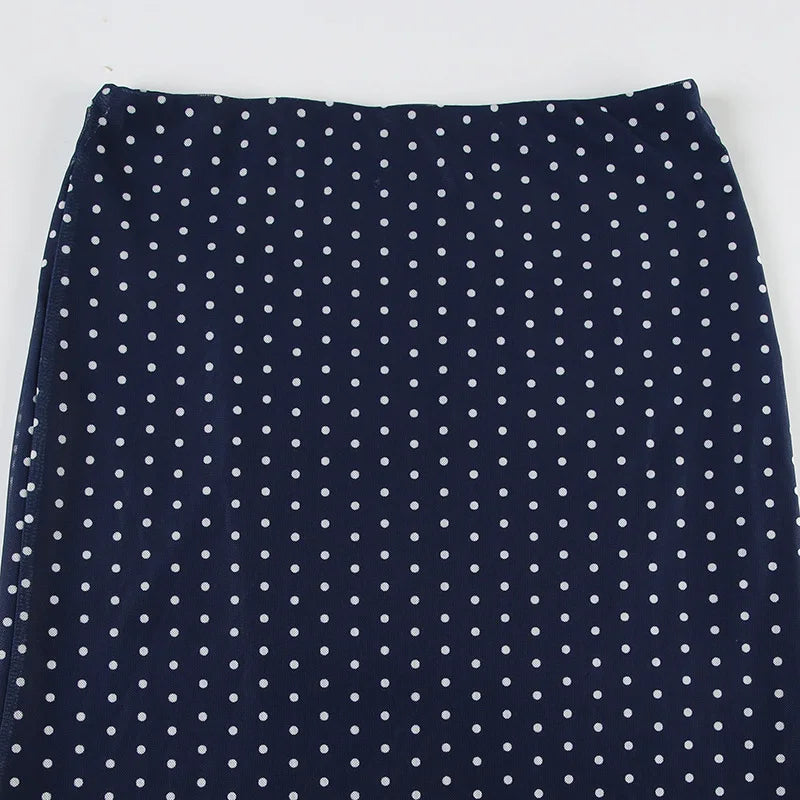 Polka Dot Lace Maxi Skirt