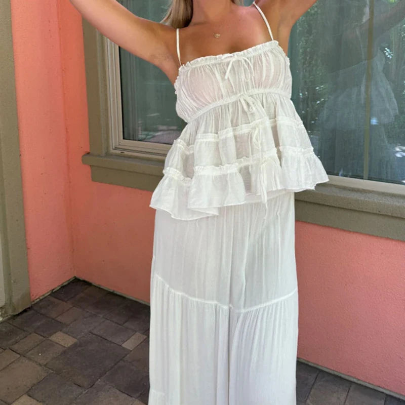 Ruched Front Tie Up Babydoll Top