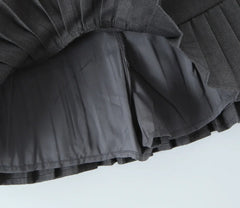 Solid Pleated Low Waist Short Skirt