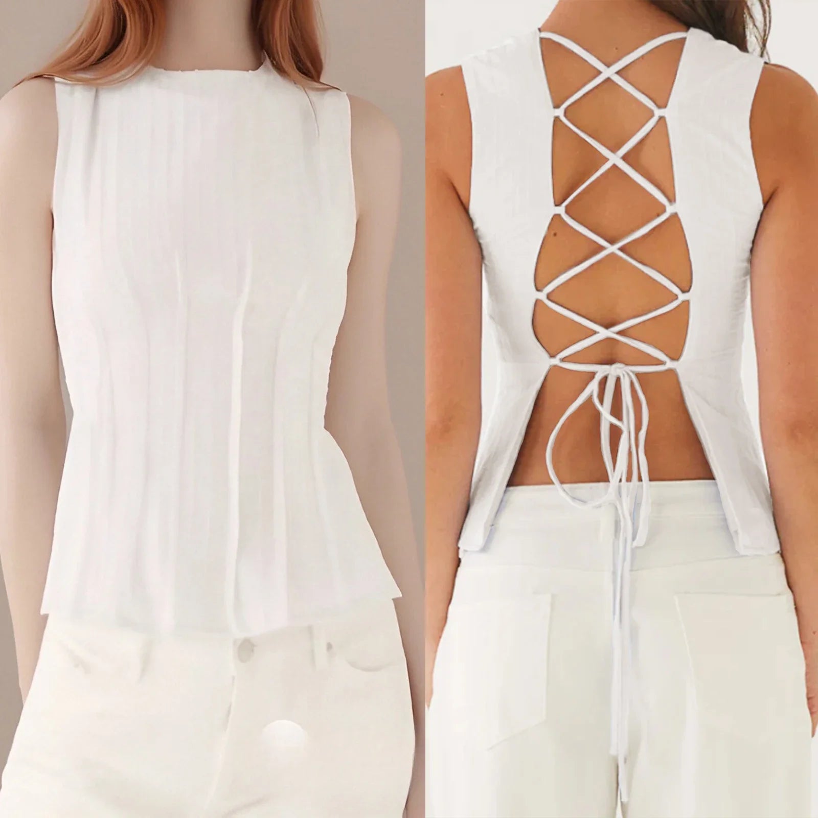 Pleated Seam Tank Top