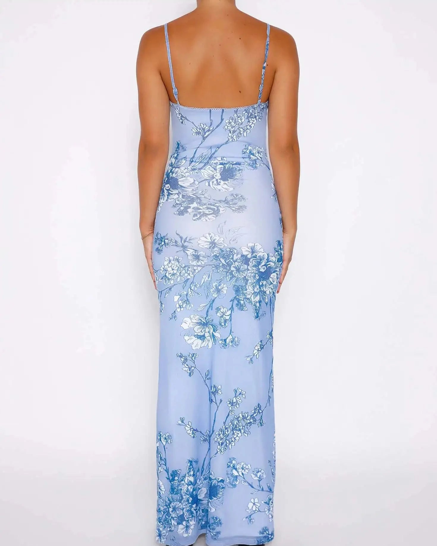 Floretta V Neck Spaghetti Dress