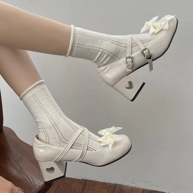 Bowstrapped Dream Ankle Strap Pumps