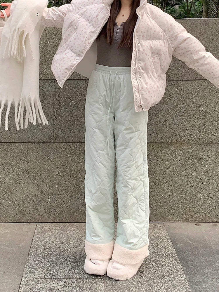 Puffer Thick Fleece Warm Pants