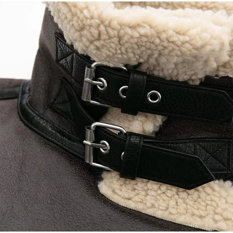 Faux Fur Double-sided Zipper Jacket