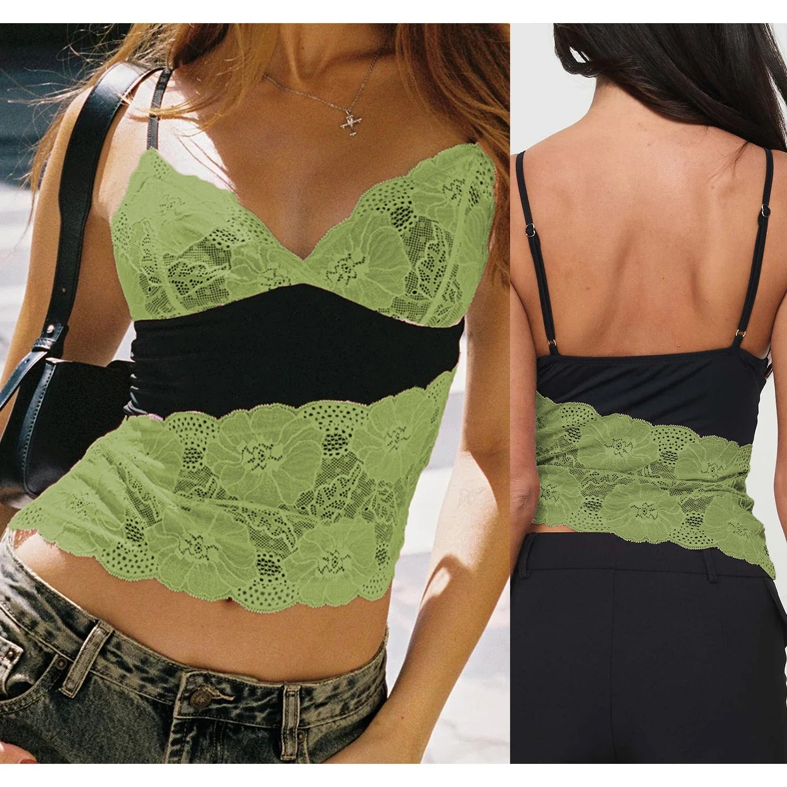 Lace Patchwork Cami Top