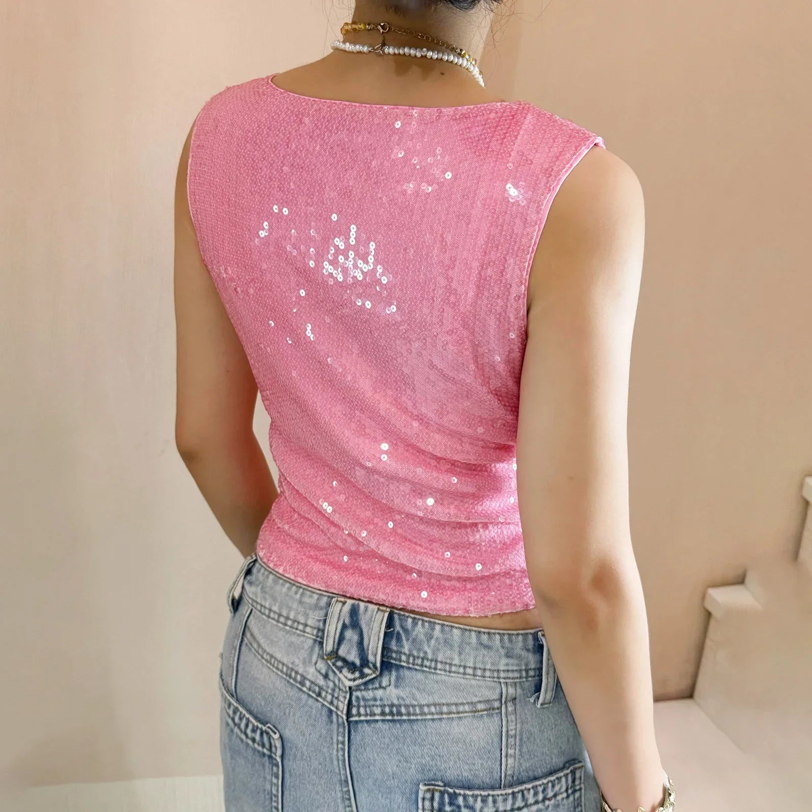 Sequin Pearl Starfish Tank Top