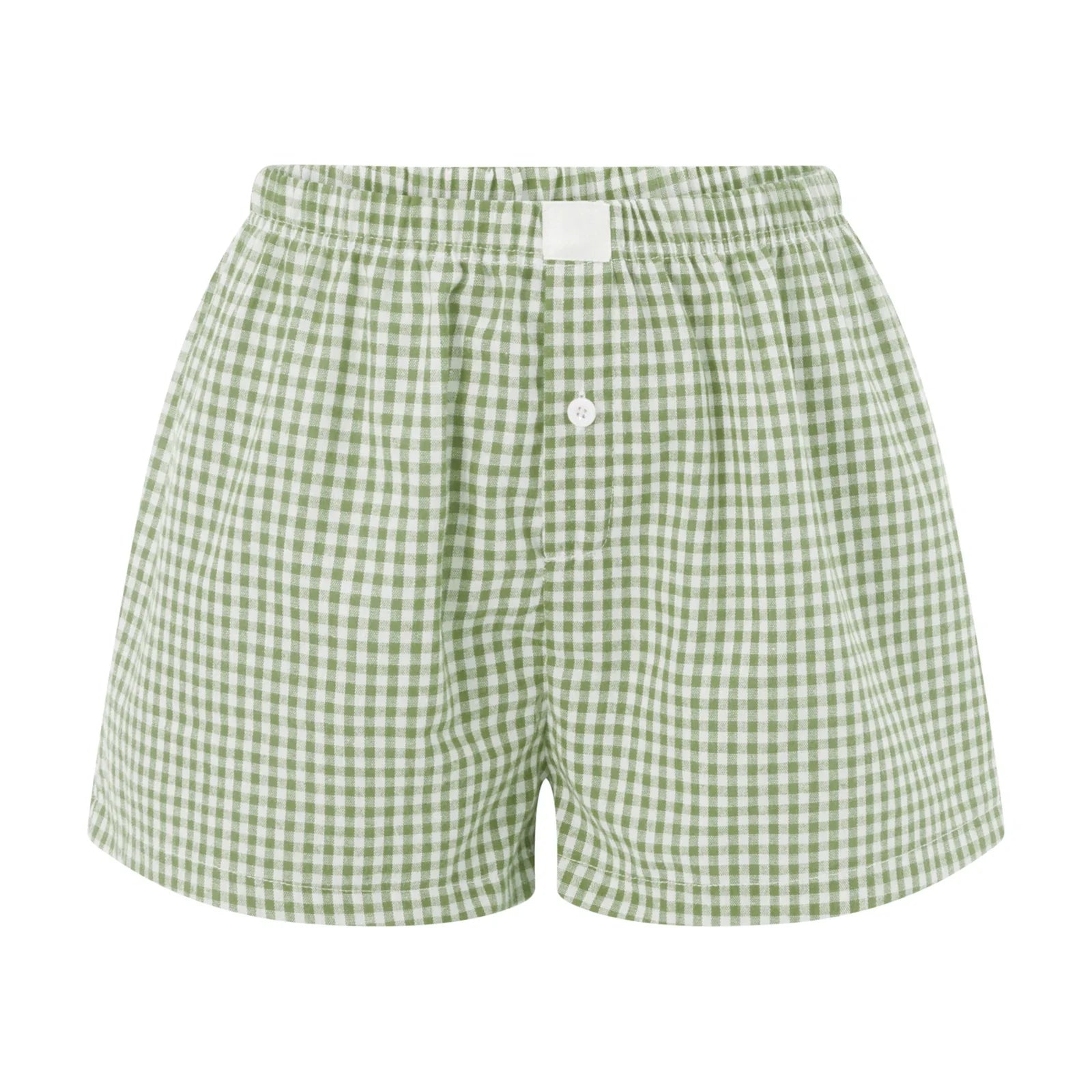 Elastic Waist Striped Plaid Print Shorts - Casual Knit