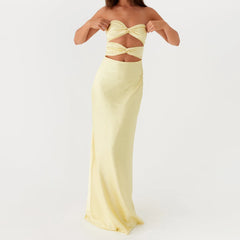Effortless Strapless Column Maxi Dress - Low Back Beach & Resort Wear
