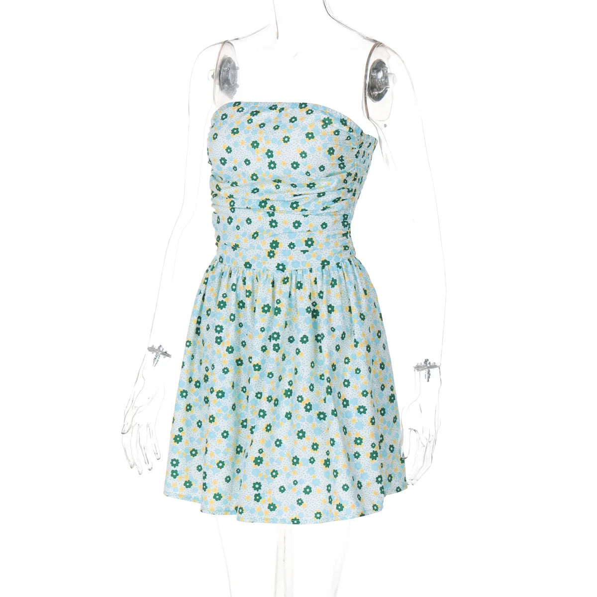 Floral Printed Tube Mini Dress