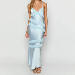 Ruffle Trim Cami Maxi Dress