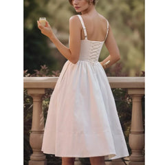 Bustier Strap Slit Midi Dress
