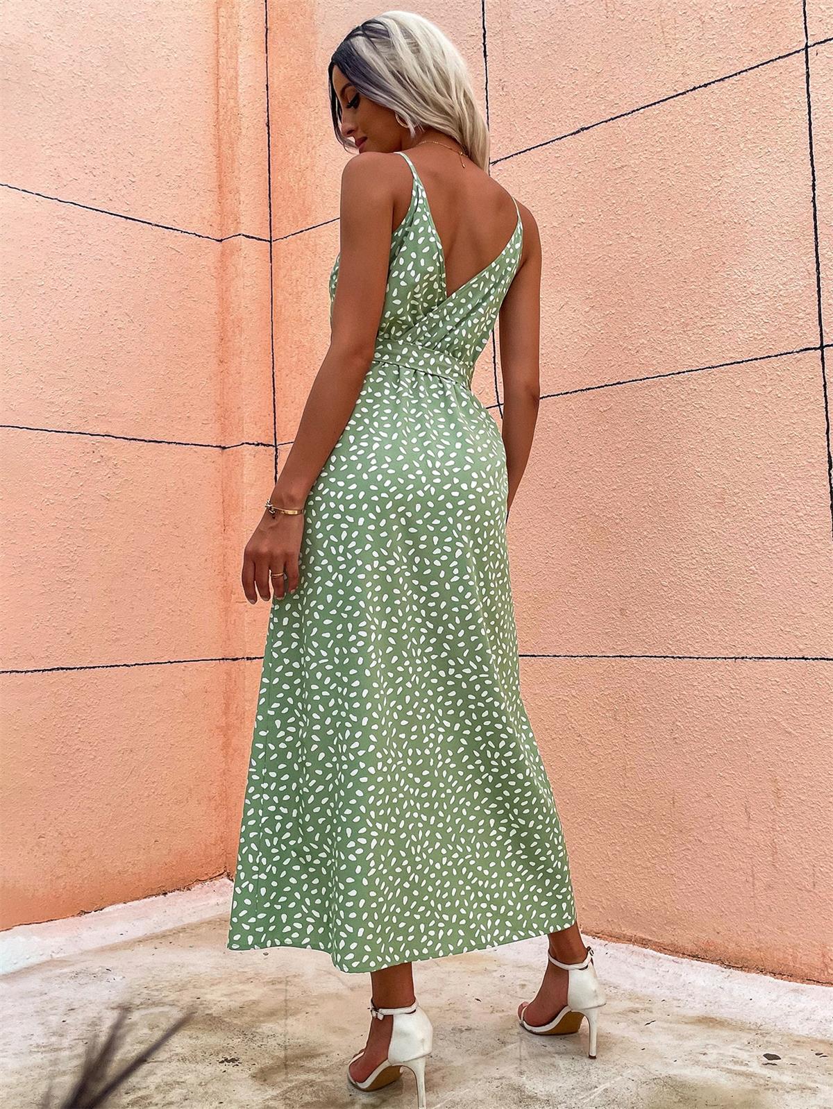 Renny Side Slit Sleeveless Floral Dress