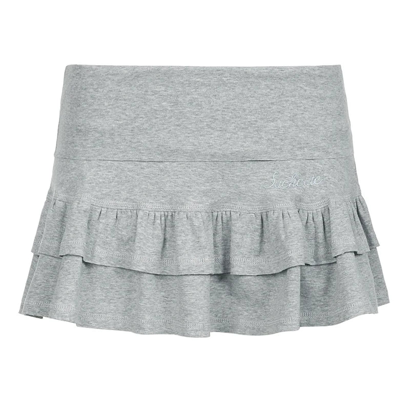 Ruffle Tiered Micro Mini Skirt