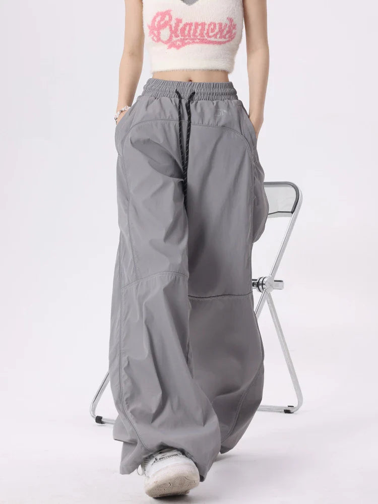 Women Reflective Stripe Baggy Sweatpants