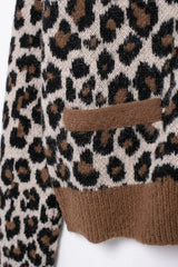 Leopard Print O-Neck Cardigan