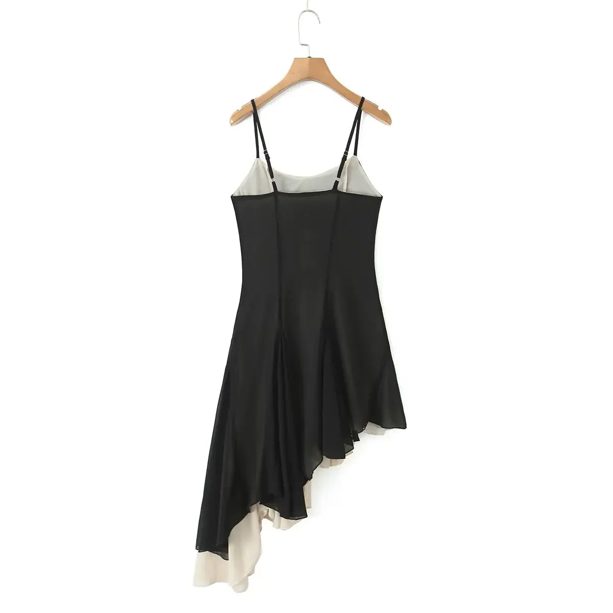 Ruffle Asymmetric Strappy Midi Dress