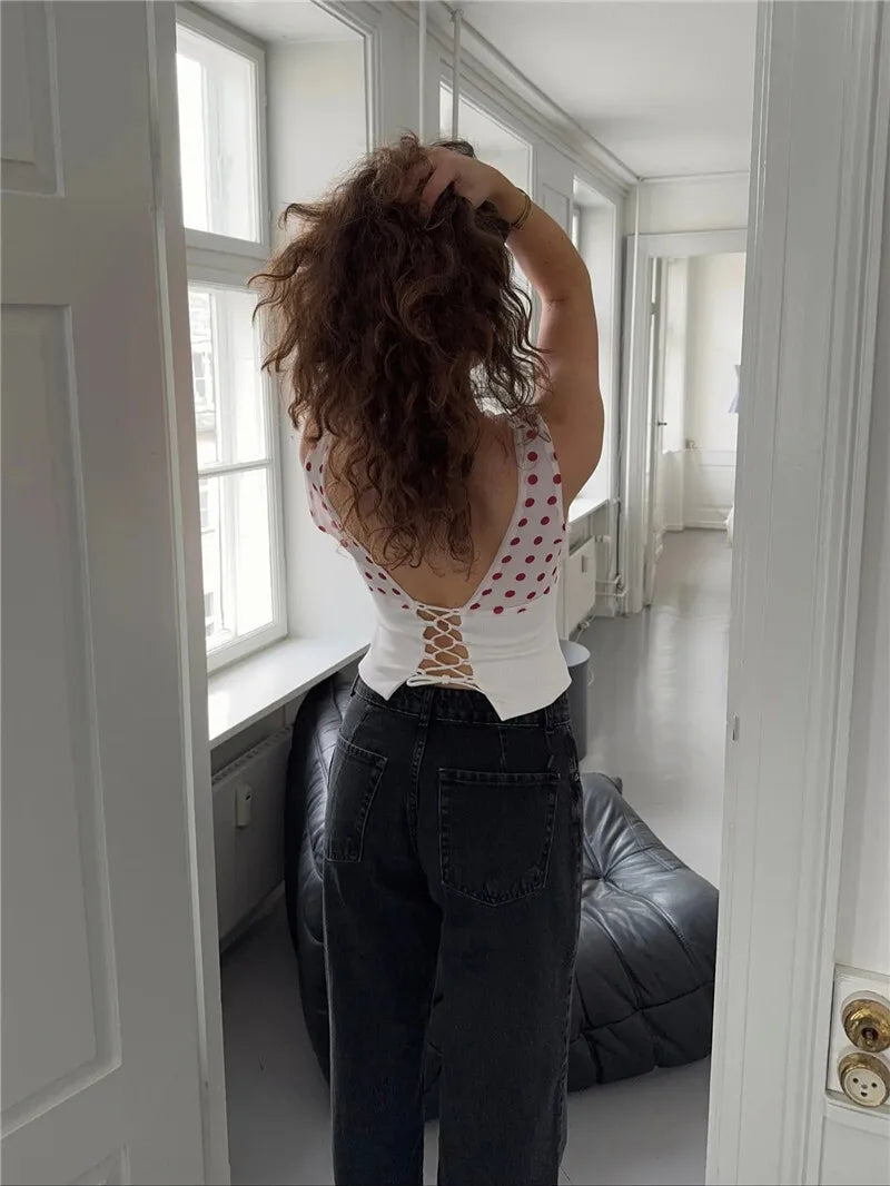 Off Shoulder Polka Dot Top